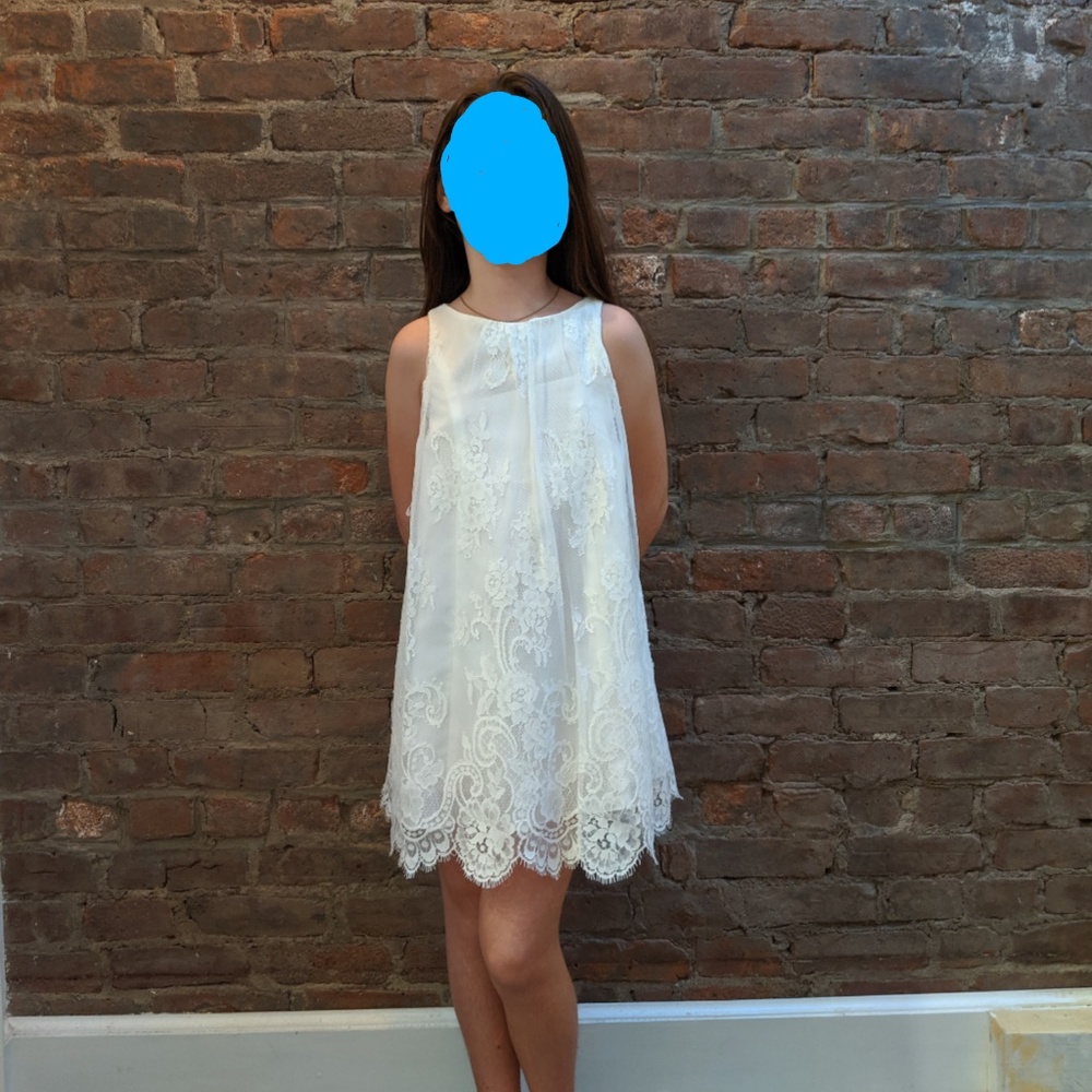 NWT- All Over Lace Dress with Scalloped Hem